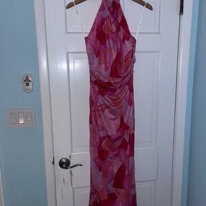 Vibrant Pink Backless Dress